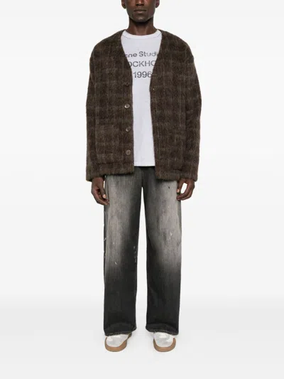 Acne Studios Distressed Effect Five-pocket Jeans In Gray
