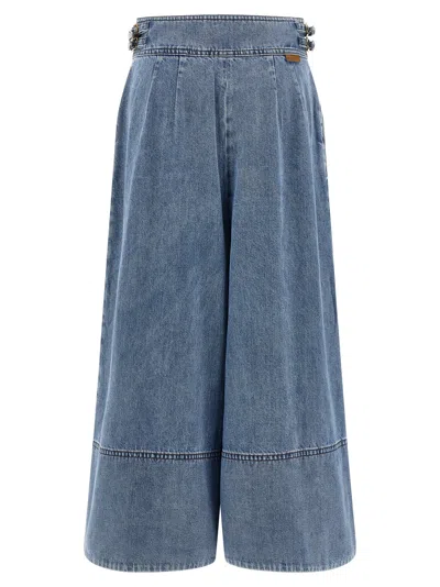 Zimmermann High-waist Denim Cullote In Blue