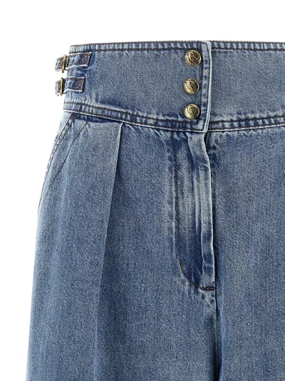 Zimmermann High-waist Denim Cullote In Blue