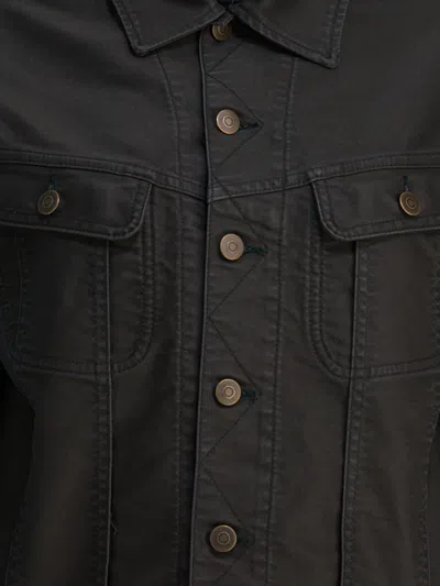 Maison Margiela Denim Jacket With Collared Design And Pockets In Black
