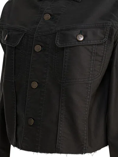 Maison Margiela Denim Jacket With Collared Design And Pockets In Black