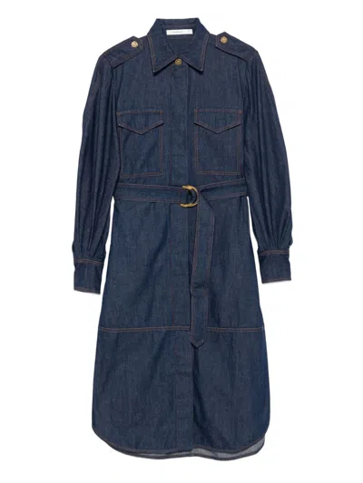 Zimmermann Denim Cargo Midi Dress In Blue