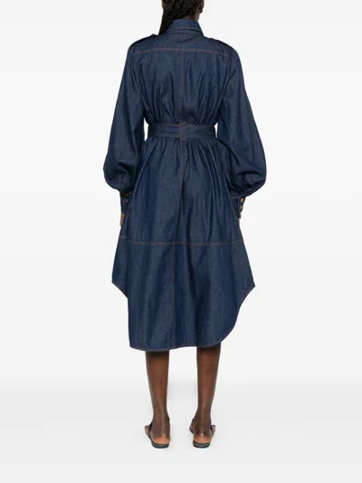 Zimmermann Denim Cargo Midi Dress In Blue