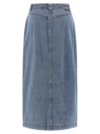 Zimmermann Button-front Flap-pocket Skirt In Blue