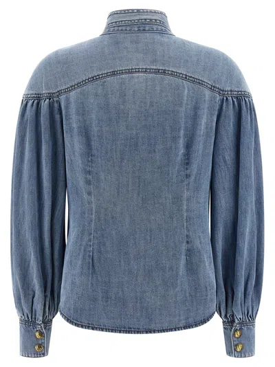 Zimmermann Denim Shirt Shirt And Blouse Light Blue In Blue