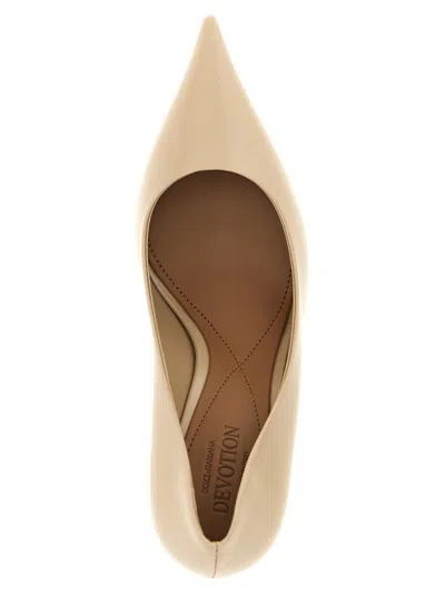 Dolce & Gabbana 80mm Pointed-toe Leather Pumps In Neutral
