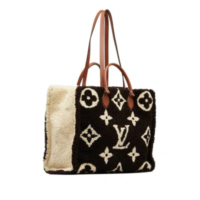 Pre-owned Louis Vuitton Brown Ivory Leather Tote Bag ()