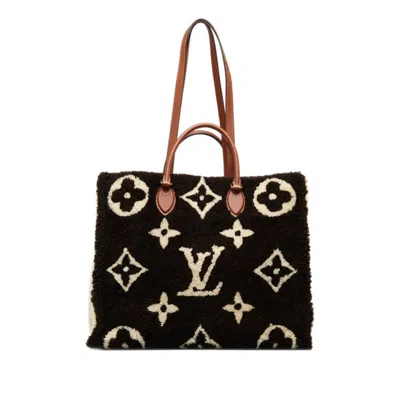 Pre-owned Louis Vuitton Brown Ivory Leather Tote Bag ()