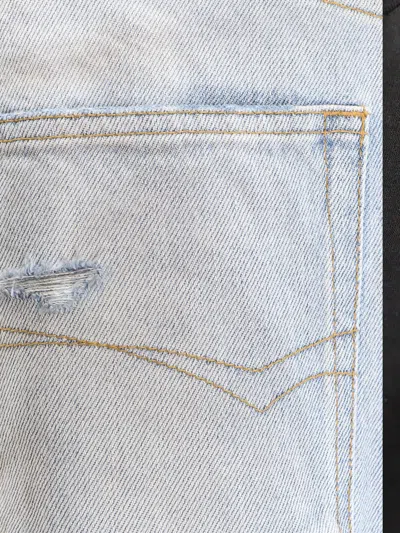 Balenciaga Relaxed Fit Wide Leg Denim Trousers In Gray