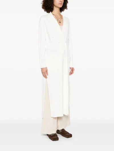 P.a.r.o.s.h Parosh Double-breasted Coat In White