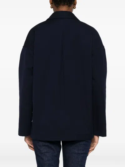 Forte Forte Tailored Double-breasted Jacket Featuring Flap Pockets In Black