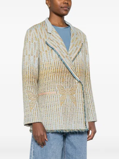 Forte Forte Women Double-breasted Jacket In Gray