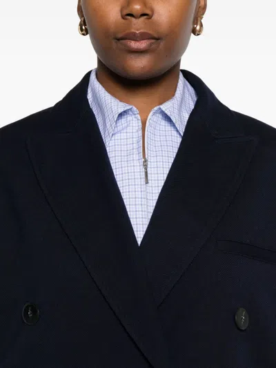 Forte Forte Tailored Double-breasted Jacket Featuring Flap Pockets In Black