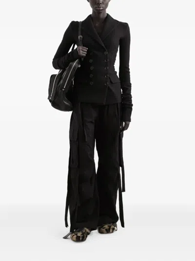 Dolce & Gabbana Double-breasted Jacket In Wool Cloth In Black