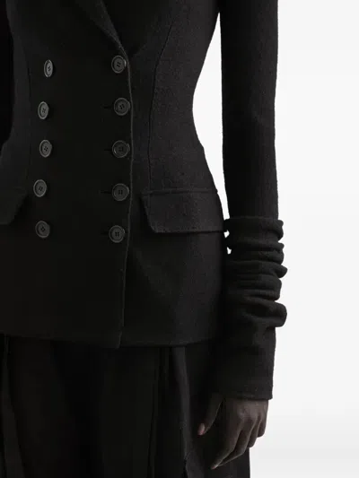 Dolce & Gabbana Double-breasted Jacket In Wool Cloth In Black