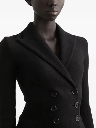 Dolce & Gabbana Double-breasted Jacket In Wool Cloth In Black