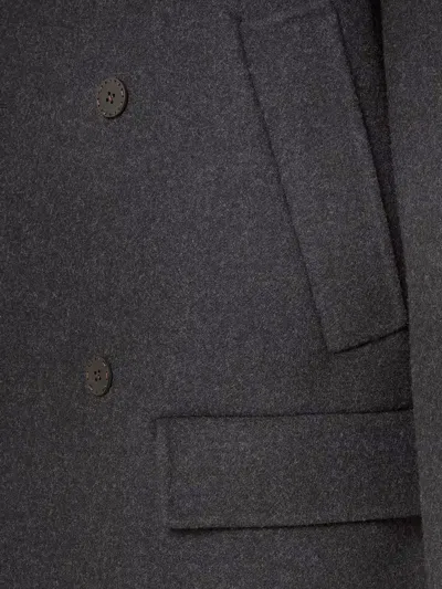 Fendi Felt Wool Coat Coats And Trench Coats Gray In Black