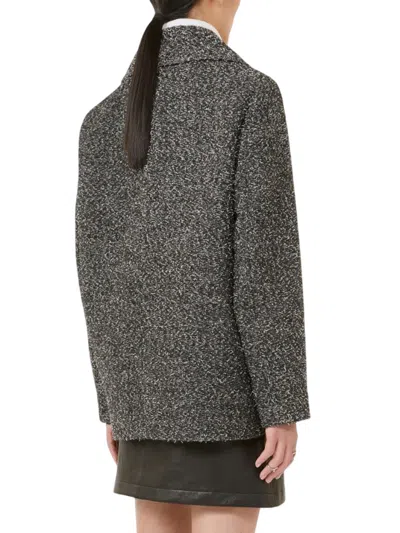 Sportmax Double-breasted Wool Heavy Jacket - Black In Gray