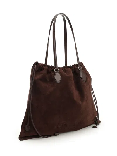 Jimmy Choo Drawstring Tote/l Soft Nappa W/embossed  Shoulder Bags Brown