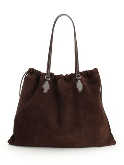 Jimmy Choo Drawstring Tote/l Soft Nappa W/embossed  Shoulder Bags Brown