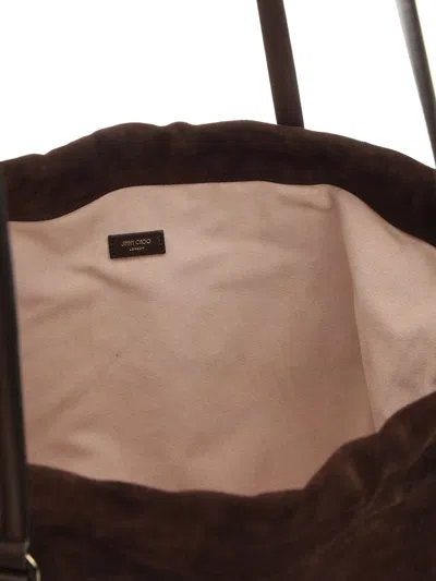 Jimmy Choo Drawstring Tote/l Soft Nappa W/embossed  Shoulder Bags Brown