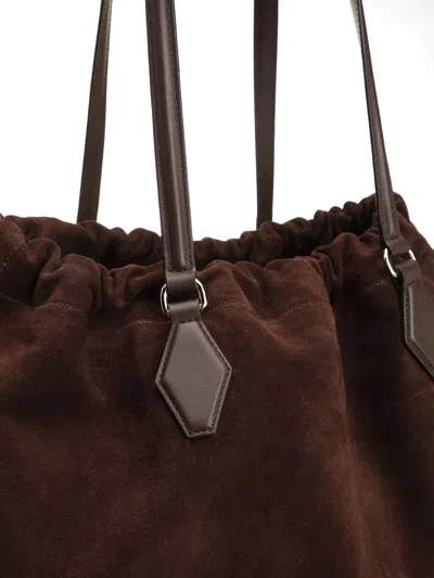 Jimmy Choo Drawstring Tote/l Soft Nappa W/embossed  Shoulder Bags Brown