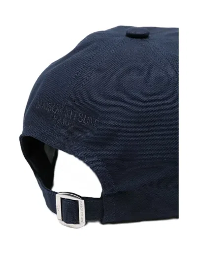 Maison Kitsuné Navy Blue Signature Embroidery Baseball Hat