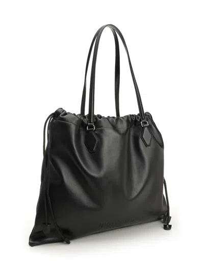 Jimmy Choo Drawstring Tote/l Soft Nappa W/embossed  Shoulder Bags Black
