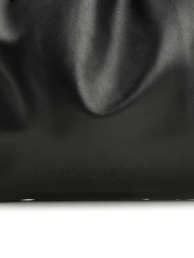 Jimmy Choo Drawstring Tote/l Soft Nappa W/embossed  Shoulder Bags Black