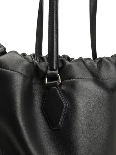Jimmy Choo Drawstring Tote/l Soft Nappa W/embossed  Shoulder Bags Black
