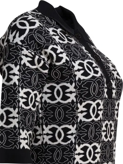 Pinko Love Birds Dress In Viscose Blend In Black