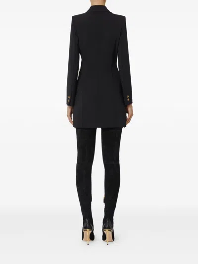 Elisabetta Franchi Chain-embellished Double-breasted Dress In Black