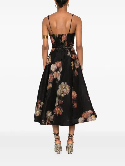 Zimmermann Hypnotic Linen And Silk Mini Dress In Multi