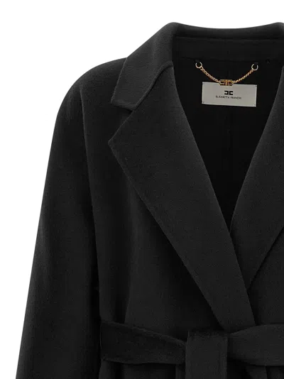Elisabetta Franchi Dressing Gown Coat Coats And Trench Coats Black In Black