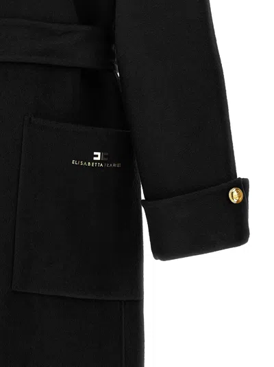 Elisabetta Franchi Dressing Gown Coat Coats And Trench Coats Black In Black