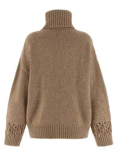 Brunello Cucinelli Drop Sequin Cardigan Sweaters And Cardigans Beige In Brown