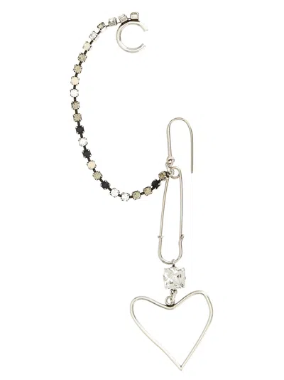 Isabel Marant Ear Cuff Pin And Heart Jewelry Silver In Metallic