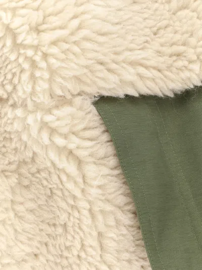 Sacai Eco Shearling And Nylon Jacket In Multi