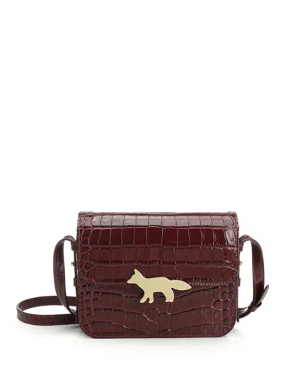 Maison Kitsuné Logo-plaque Crocodile-effect Shoulder Bag