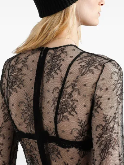 Dolce & Gabbana Chantilly Lace Bodysuit In Gray