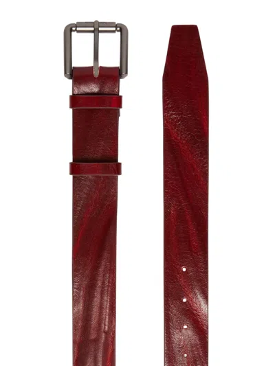 Max Mara Extra-long Belt With Double Loop And Shaped Tip. In Red