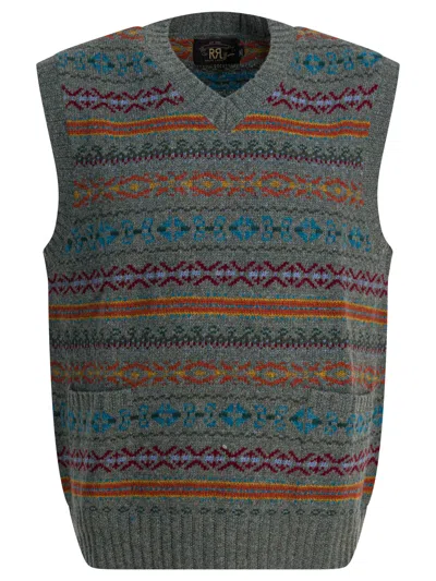 Rrl By Ralph Lauren Fair Isle Wool Vest In Gray