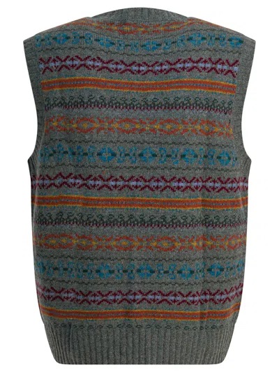 Rrl By Ralph Lauren Fair Isle Wool Vest In Gray