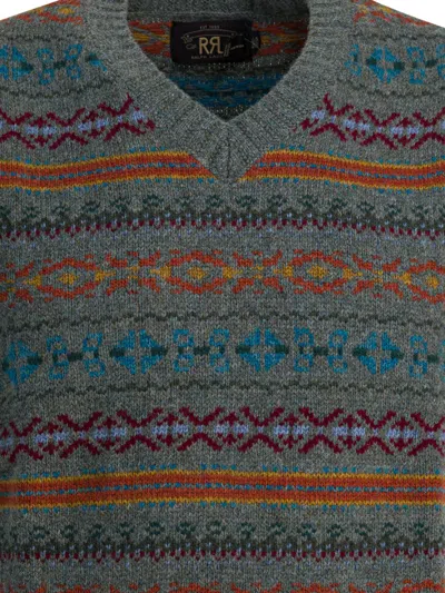 Rrl By Ralph Lauren Fair Isle Wool Vest In Gray
