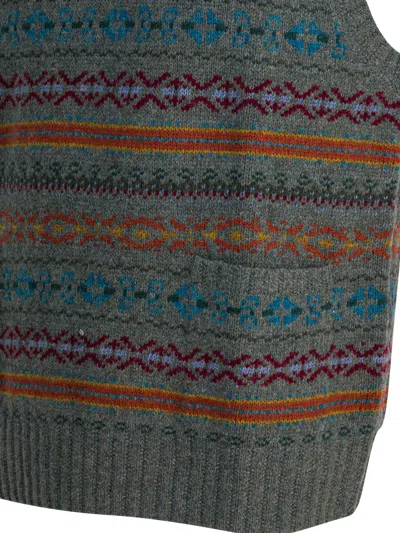 Rrl By Ralph Lauren Fair Isle Wool Vest In Gray
