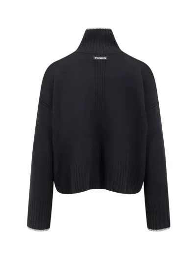 Pinko Falkland Wool And Cashmere Turtleneck Sweater In Black