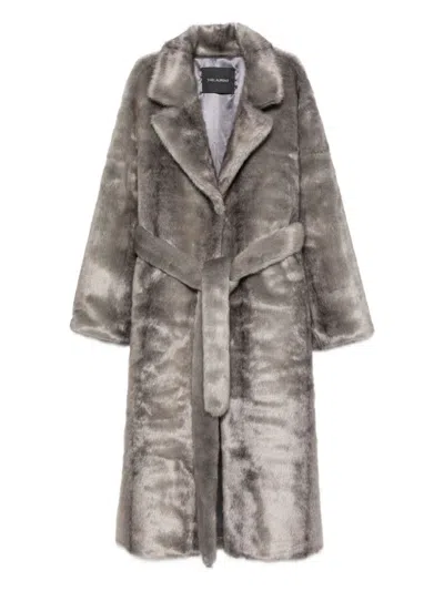 Thelaurent Faux Fur Coat In Gray