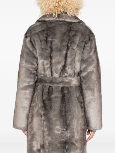 Thelaurent Faux Fur Coat In Gray