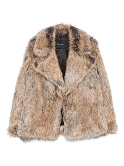 Thelaurent Faux-fur Notched-collar Jacket In Brown