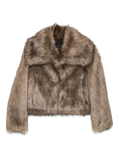 Thelaurent Faux-fur Wide-collar Jacket